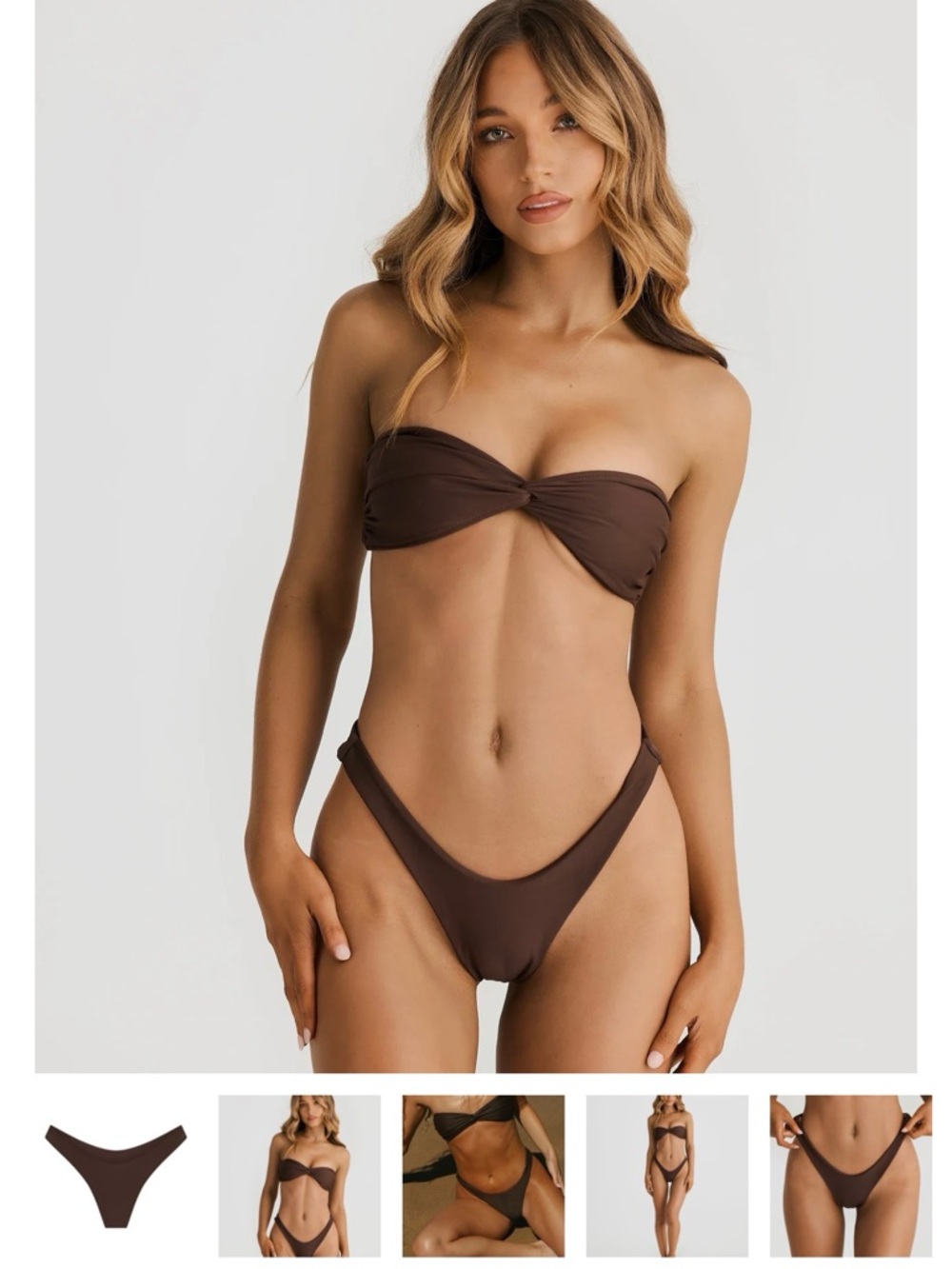 Twist-Front Strapless Bikini Set in Chocolate Brown BRAND NEW!!!!!